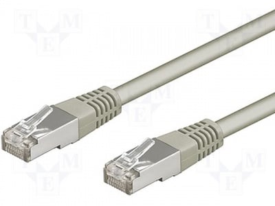 Кабел U/UTP6-CCA-050GY Patch cord; U/UTP; 6; многожичен; CCA; PVC; сив; 5m